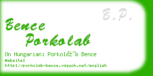 bence porkolab business card